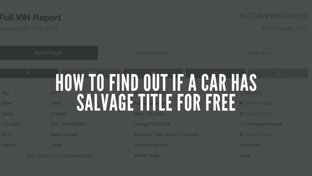 How to Find Out if a Car Has Salvage Title for Free