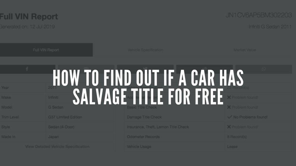 How to Find Out if a Car Has Salvage Title for Free