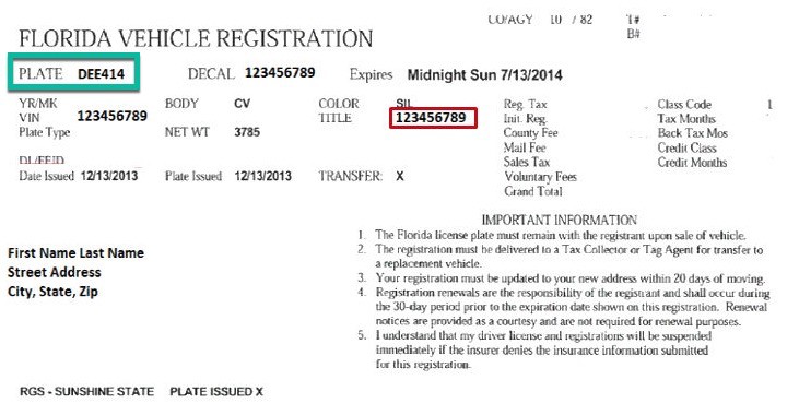 car registration online florida