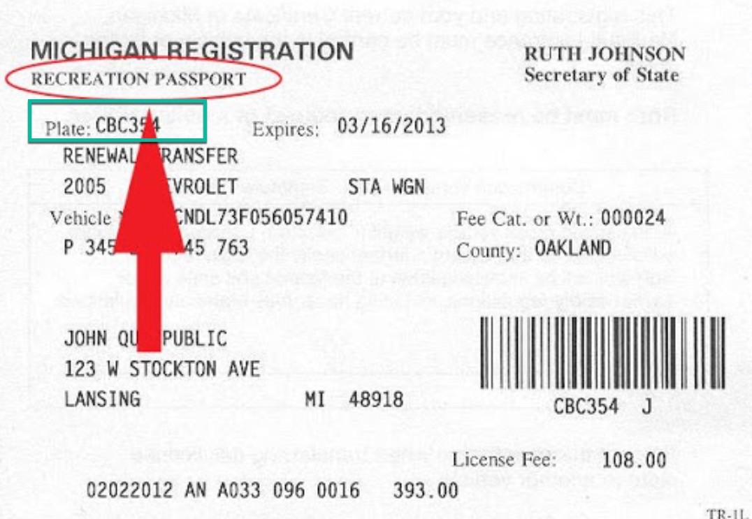 Michigan plate recreation passport