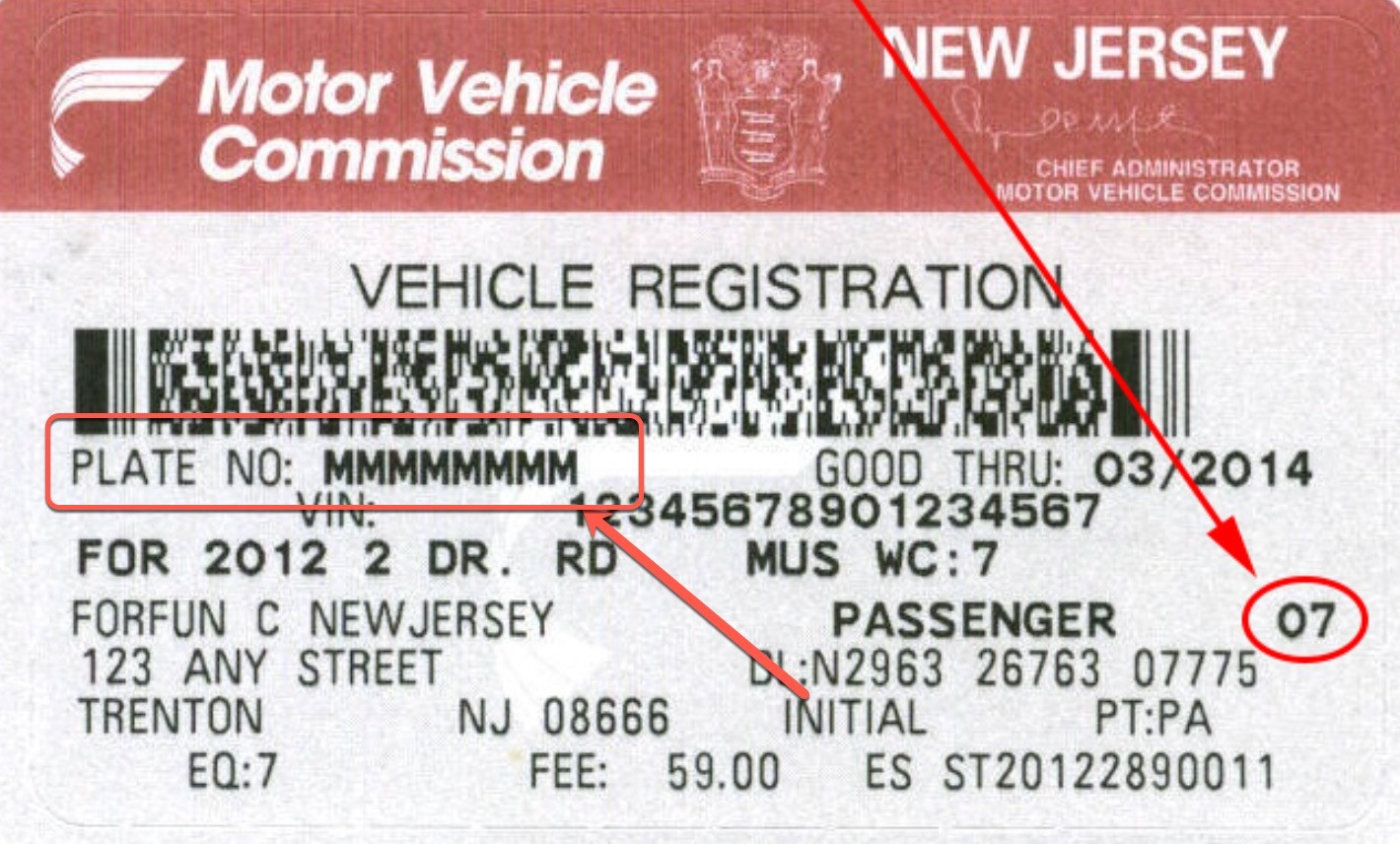 Vehicle shop registration number