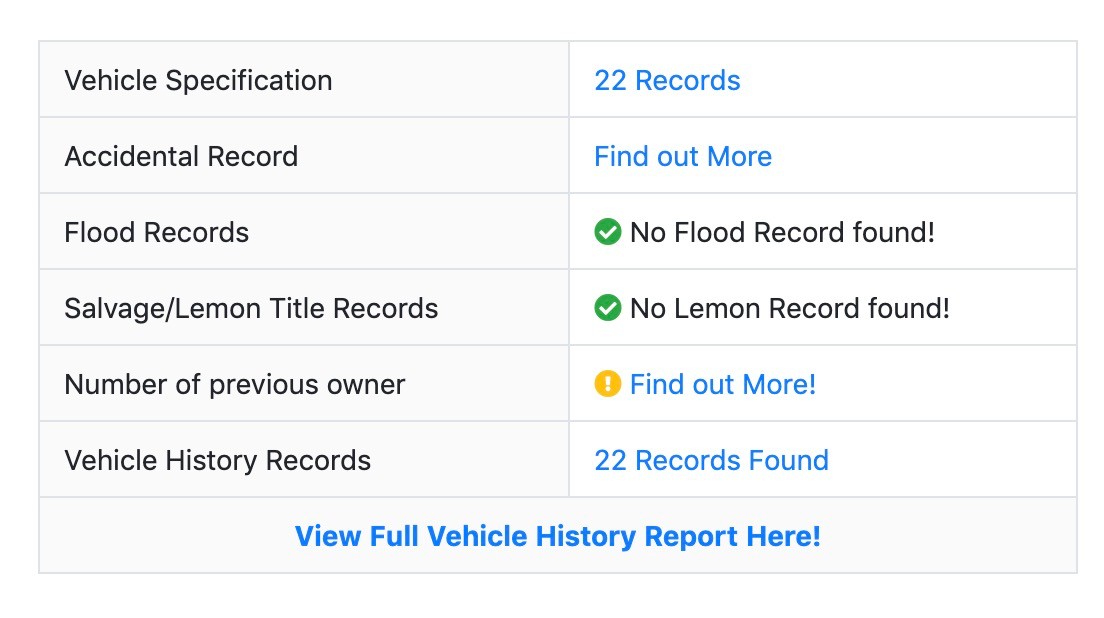 100 Absolutely Free VIN Number Check Vehicle History Report