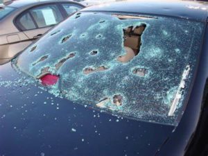 hail damaged car