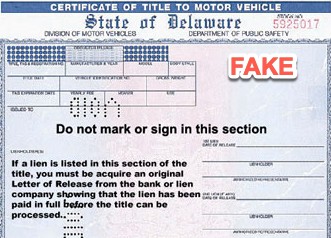 Fake Car Title