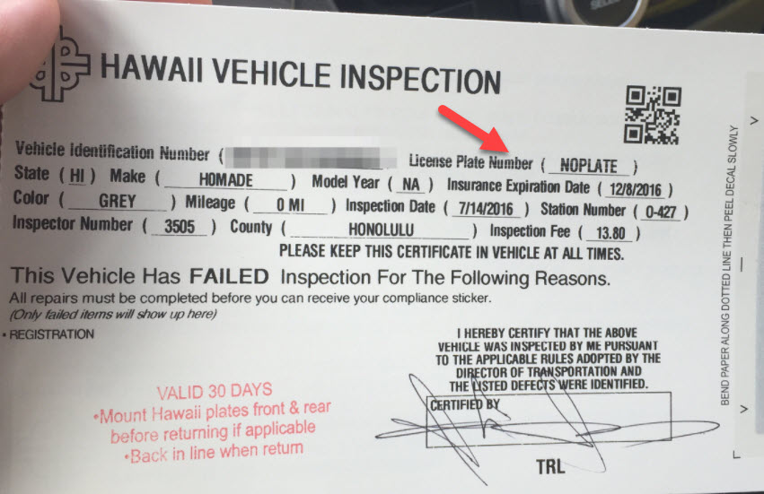 Hawaii vehicle inspection