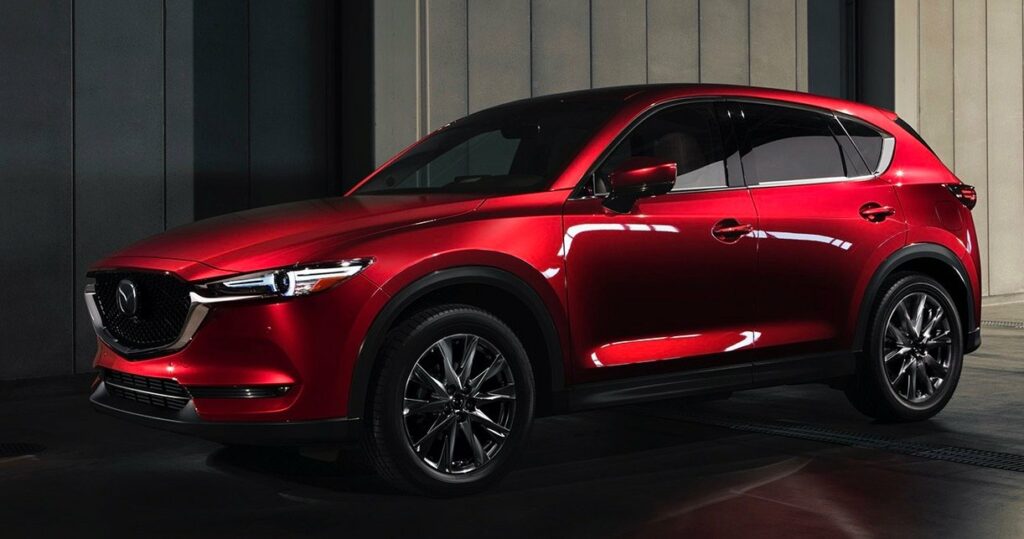 A red 2022 Mazda CX-5 compact SUV.