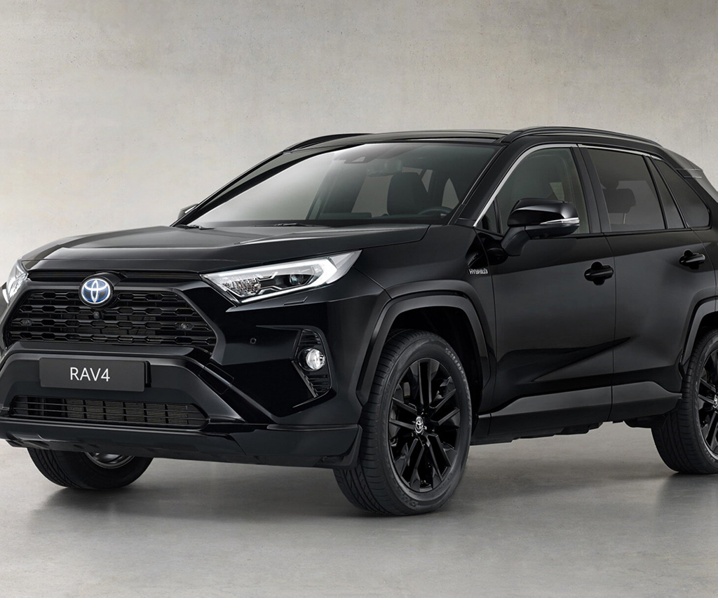 A black 2022 Toyota RAV4 compact SUV.