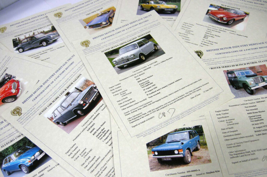 Papers containing research on different classic cars.