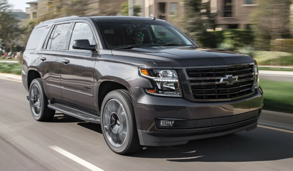 A Chevrolet Tahoe on the road.