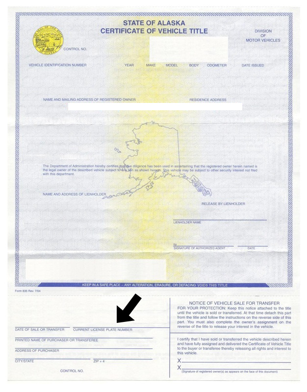 alaska certificate of vehicle title