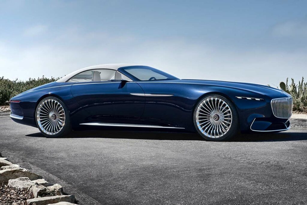 The vision of the Mercedes Maybach 6 Cabriolet electric convertible car.