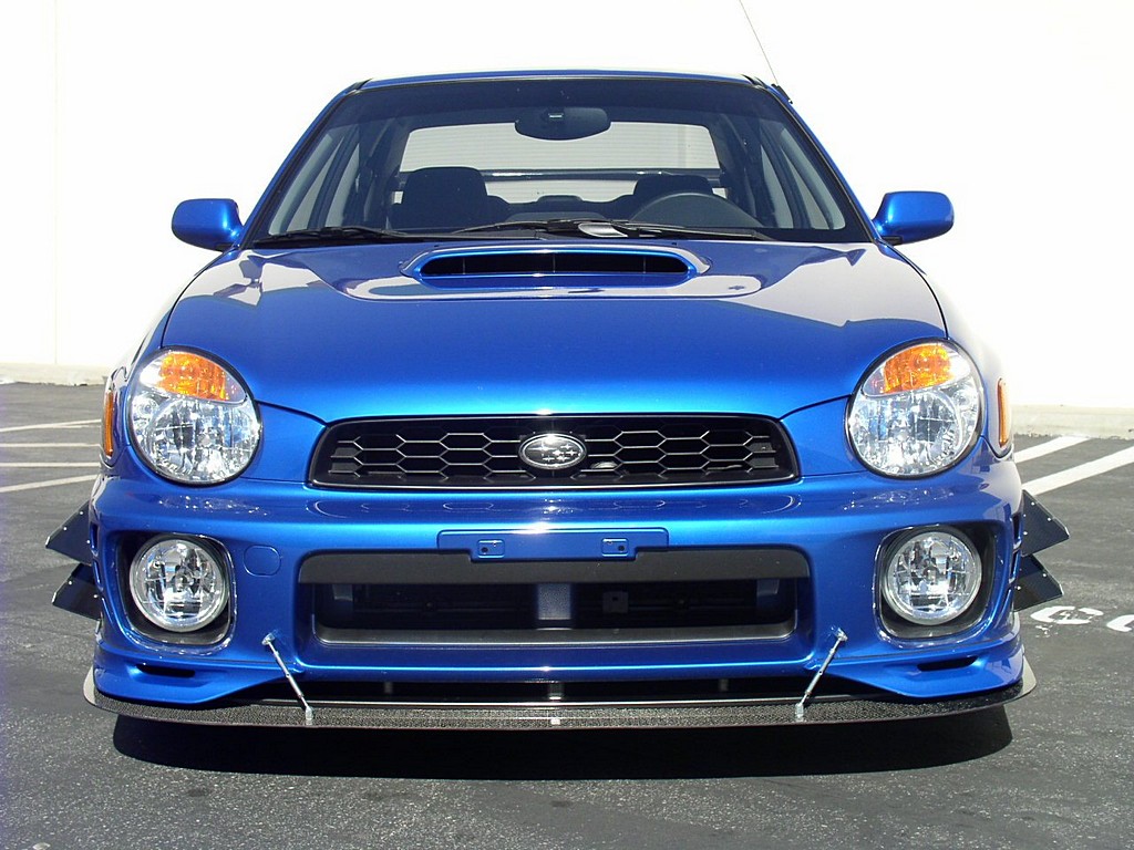 A blue 2002 Subaru Impreza WRX