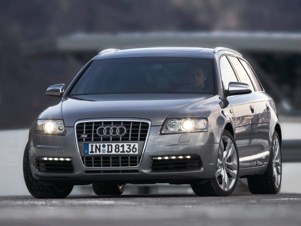 A silver 2010 Audi S6 on the road