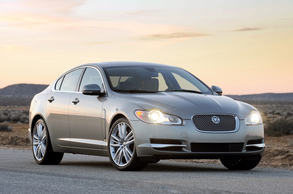 A parked silver 2010 Jaguar XF Supercharged