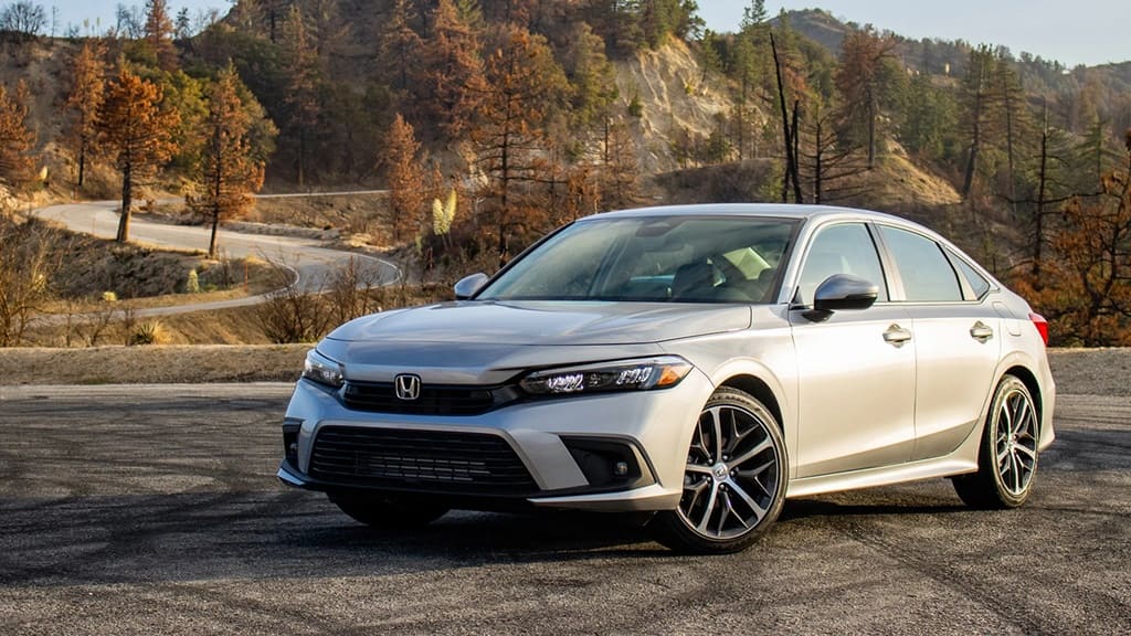 A parked silver 2022 Honda Civic