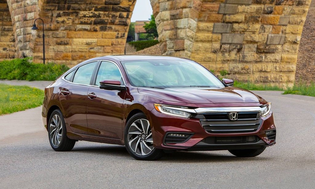 A parked red 2019 Honda Insight