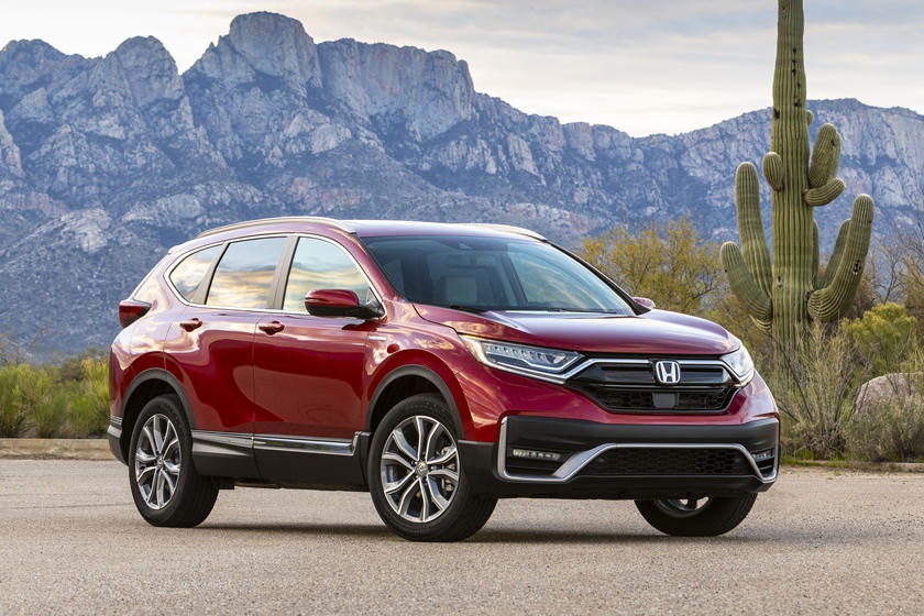 A parked red 2022 Honda CR-V