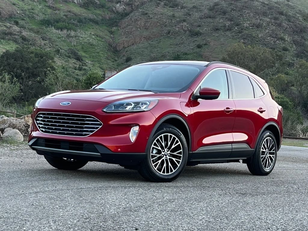 A parked red 2022 Ford Escape Hybrid