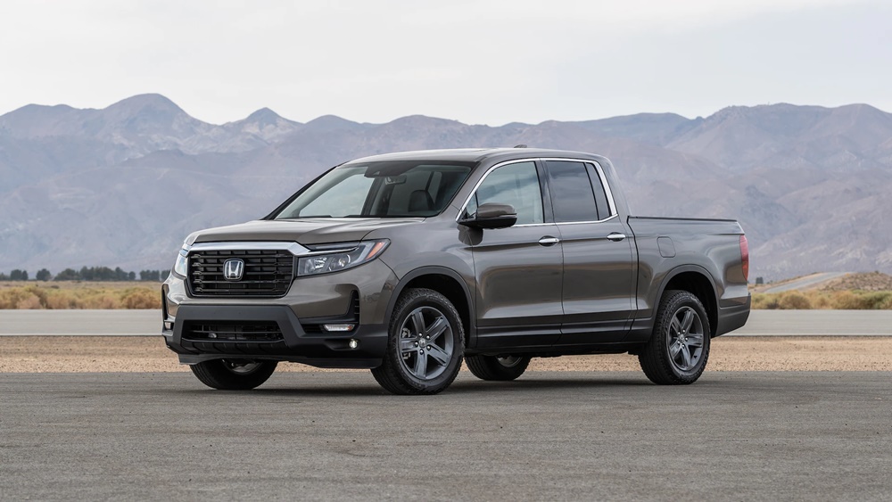 A parked silver 2022 Honda Ridgeline