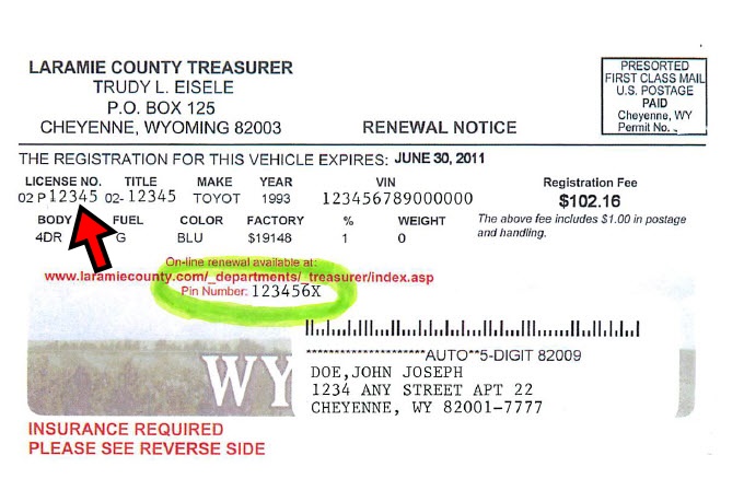 Wyoming renewal notice Wyoming renewal notice
