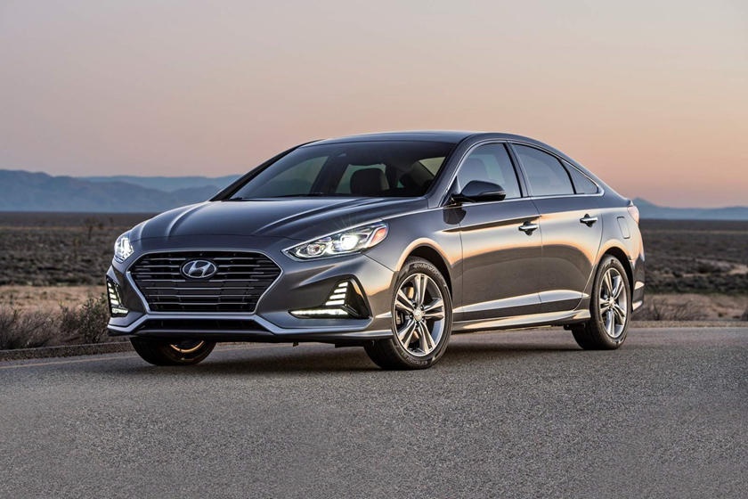 A parked silver 2019 Hyundai Sonata