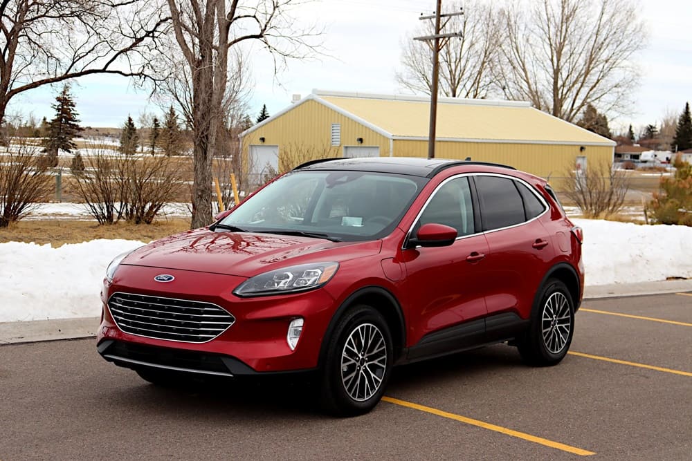 A parked red 2022 Ford Escape Hybrid