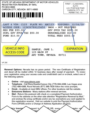 Nevada vehicle registration renewal Nevada vehicle registration renewal