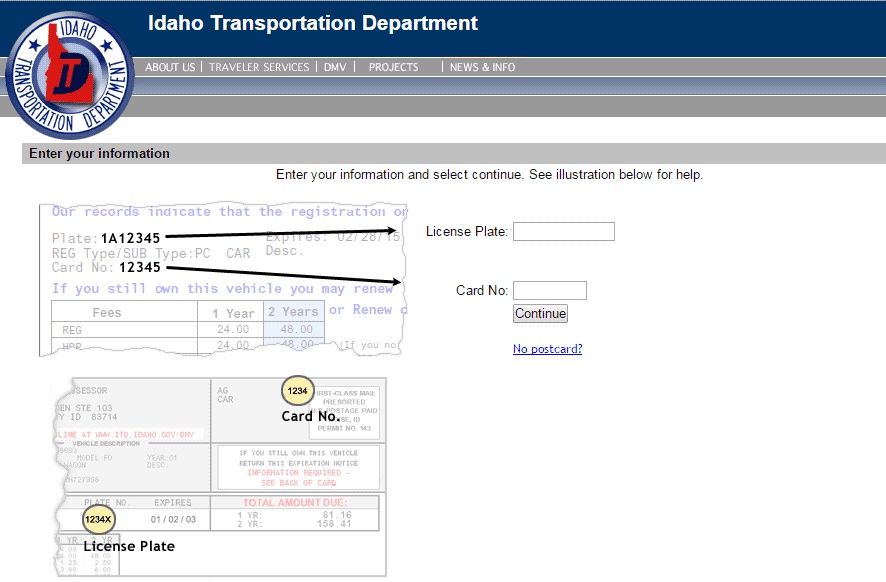 Idaho online renewal demo