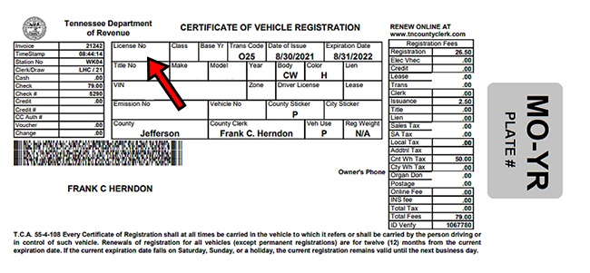Tennessee certificate of vehicle registration Tennessee certificate of vehicle registration