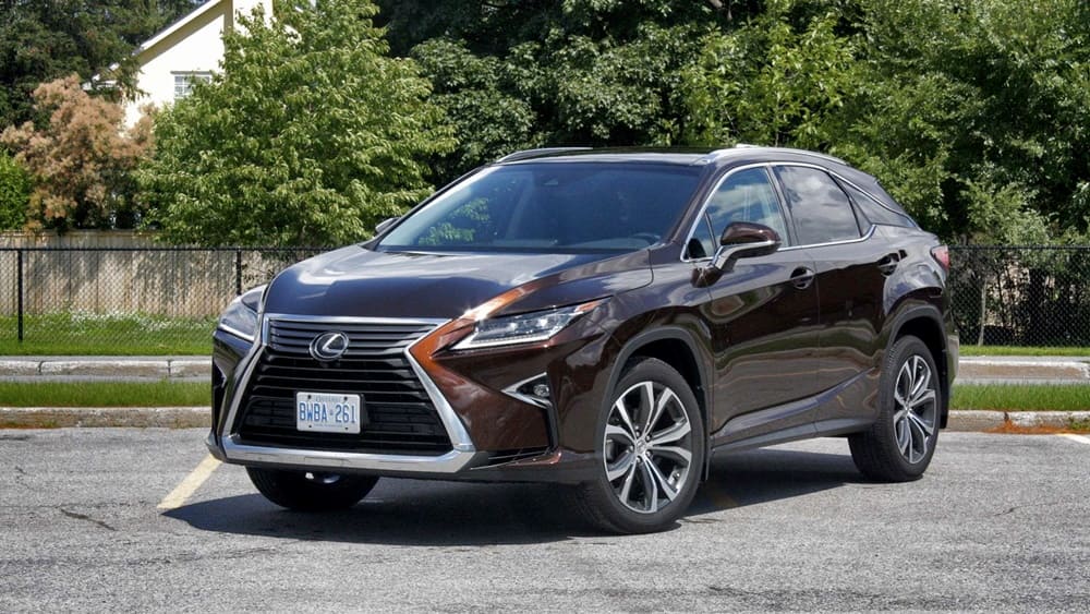 A parked dark brown/red 2016 Lexus RX350