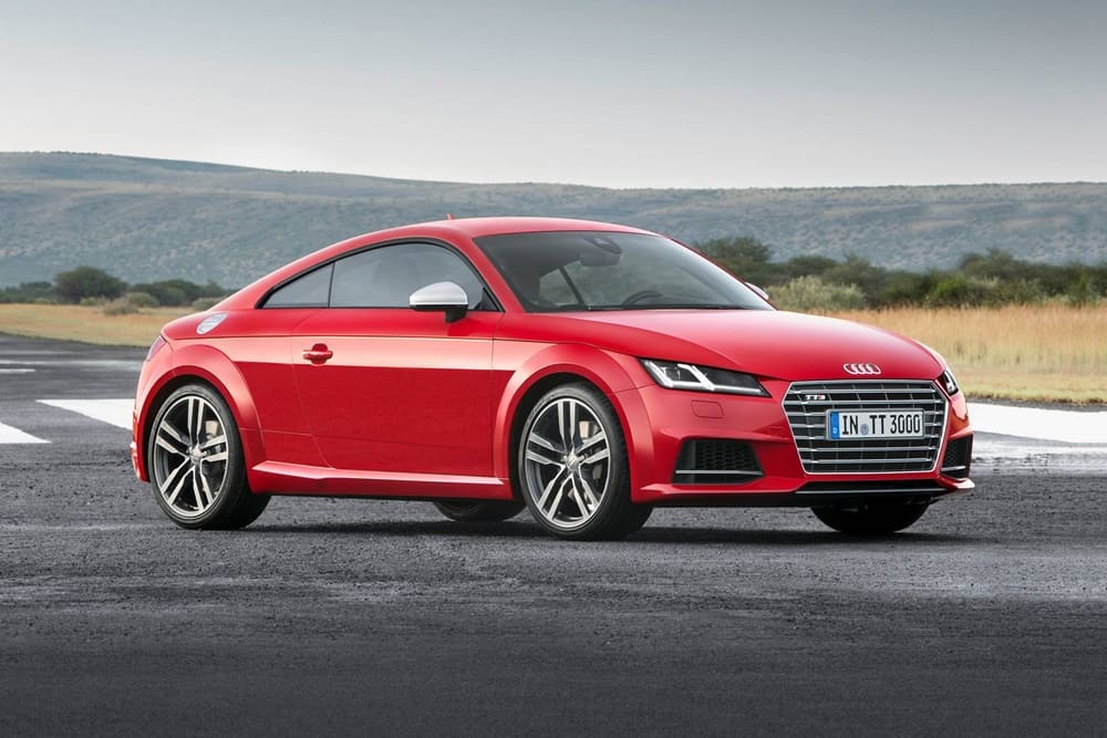 A parked red 2019 Audi TTS