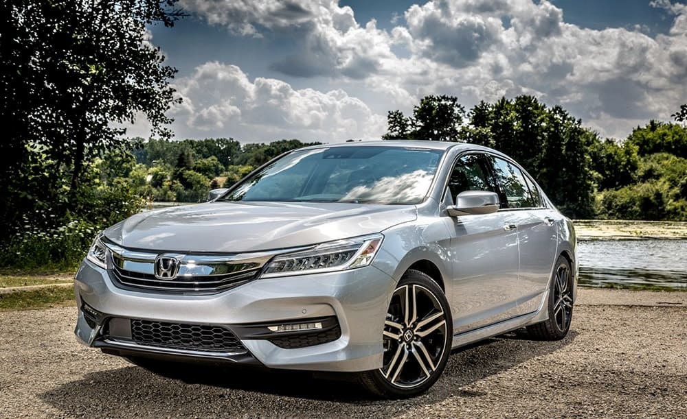 A parked silver 2017 Honda Accord