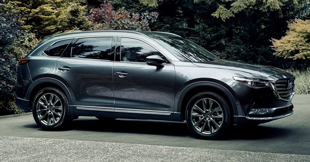 A parked black 2020 Mazda CX-9