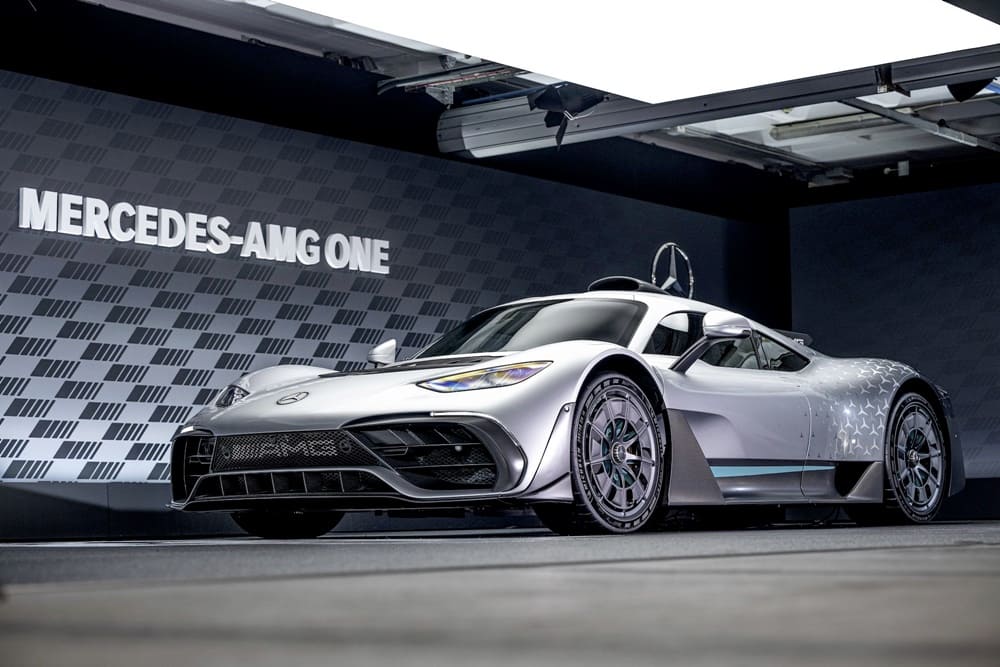 A 2023 Mercedes-Benz AMG One show unit on display