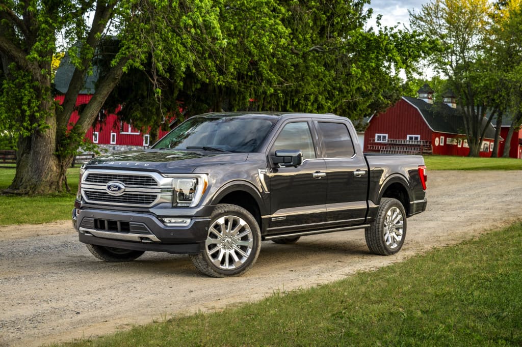 A parked black 2023 Ford F-150