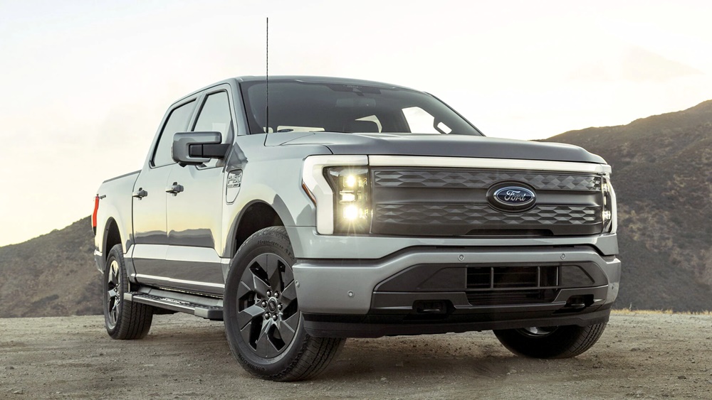 A parked silver 2023 Ford F-150