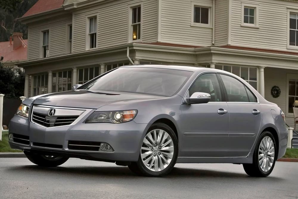 A parked silver 2012 Acura RL