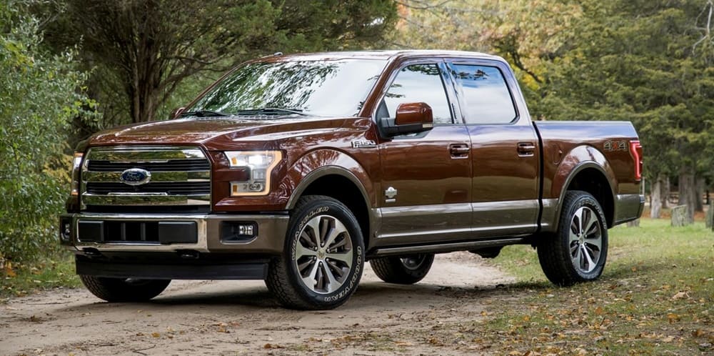 A parked brown 2017 Ford F-150