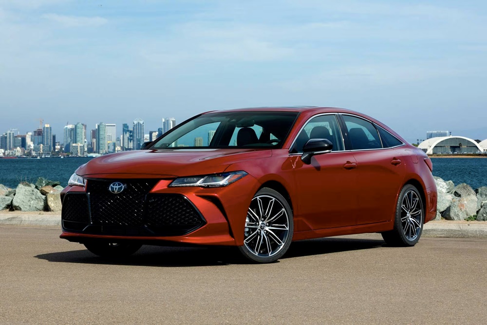 A parked red 2020 Toyota Avalon