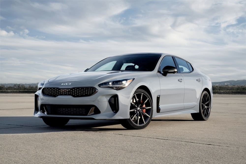 A parked white 2023 Kia Stinger GT-Line