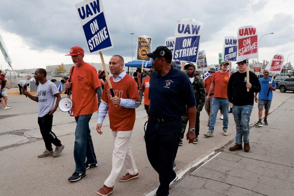 UAW workers on strike