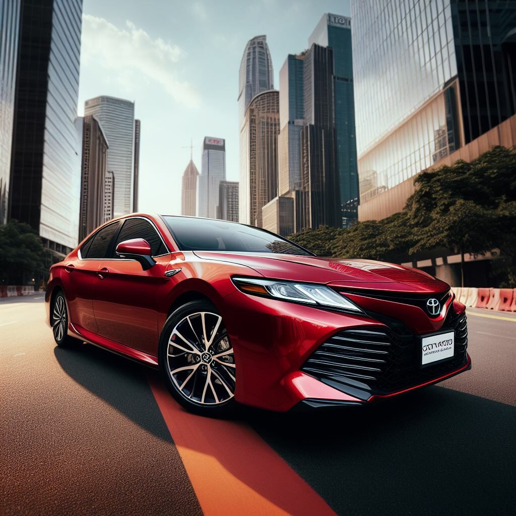 Parked red 2019 Toyota Camry