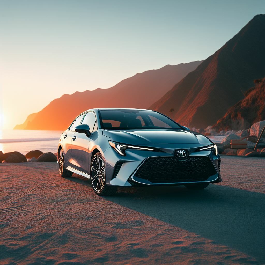 2020 Toyota Corolla by the beach 