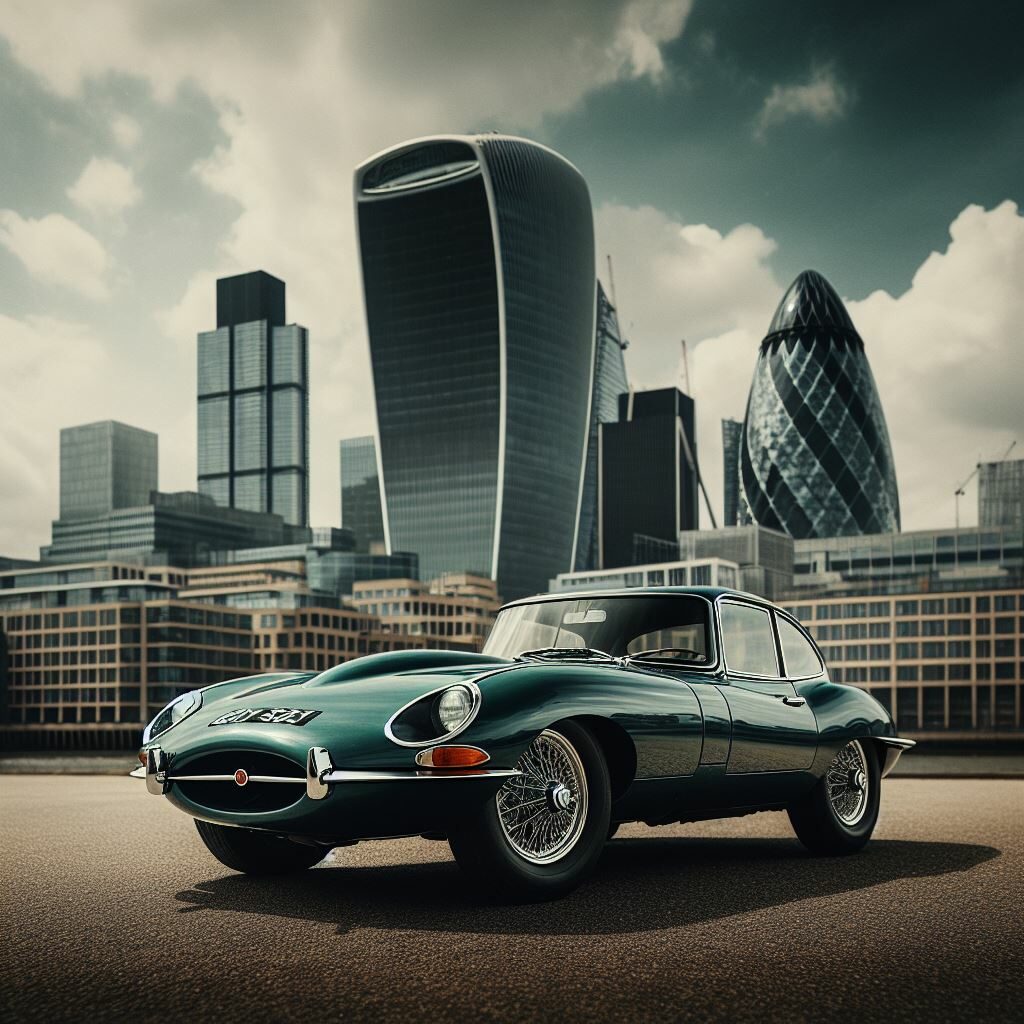 Parked Jaguar E-Type